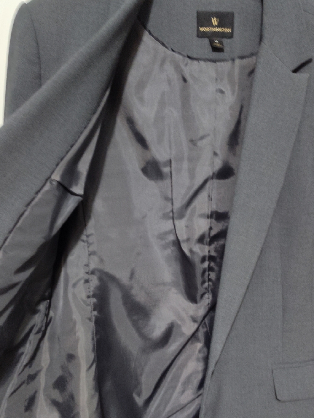 Worthington Classic Charcoal Gray Single-Button Tailored Blazer, Sz 18 - Picture 7 of 7